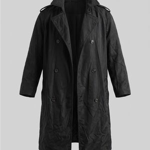 Express Men's Black Double-Breasted Trench Coat